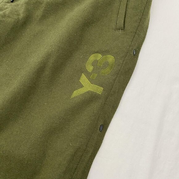Y-3 Yohji Yamamoto Pants Mens Large Green Wool Snap Button Joggers FW57944 - Picture 3 of 12